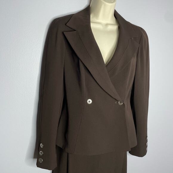 State of Claude Montana Vintage Jacket and Skirt Suit Set Brown Women's 6 - Picture 2 of 16
